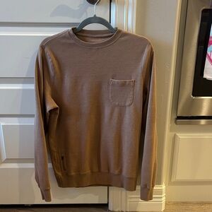 Vuori Men's Tan Lightweight Sweatshirt with Pocket